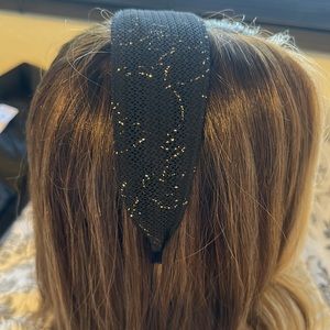 BLACK AND GOLD HANDMADE HEADBAND 2 INCH
